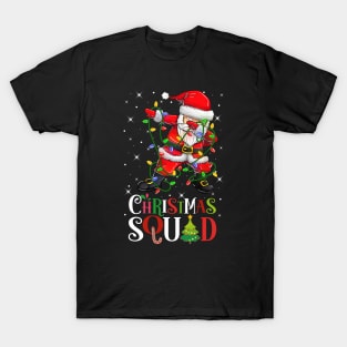 Christmas Squad Funny Xmas Dabbing Santa Christmas Lights T-Shirt